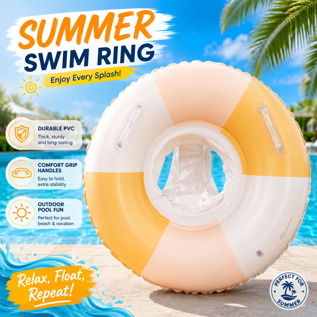 Pool Float Ring Inflatable - Anello Gonfiabile Galleggiante per Piscina 1