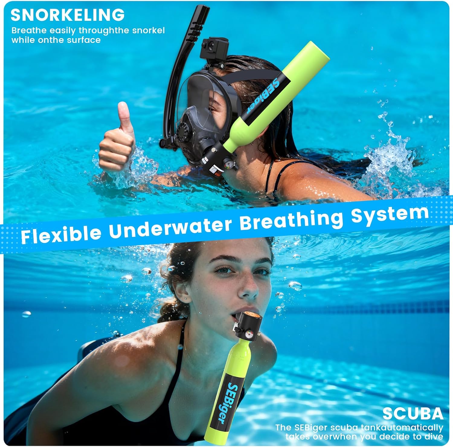 Mini Bombola Subacquea 0.5L co - Snorkel Mask Full Face recensione e prezzo